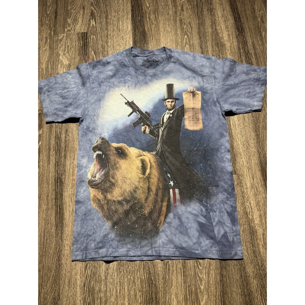 The Mountain Abraham Lincoln The Emancipator President Shirt Mens Small Blue